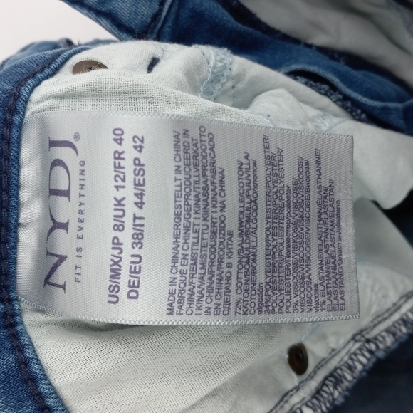 NYDJ Chloe Cropped Jeans Capri Cuffed Hem High Rise Casual Minimalist Size 8 - Picture 9 of 11